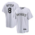 Fenge C.Rockies #8 Ryan Ritter Player White Game Home Stitched Jerseys
