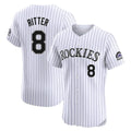 Fenge C.Rockies #8 Ryan Ritter Player White Limited Elite Home Stitched Jerseys