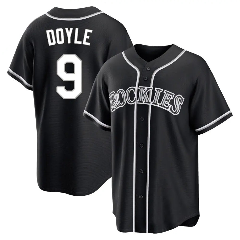 Fenge C.Rockies #9 Brenton Doyle Player Black Fashion Out Home Game Stitched Jerseys