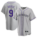 Fenge C.Rockies #9 Brenton Doyle Player Gray Game Home Stitched Jerseys