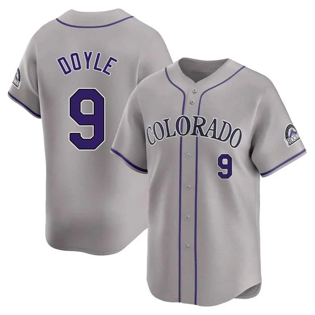 Fenge C.Rockies #9 Brenton Doyle Player Gray Limited Home Stitched Jerseys