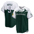 Fenge C.Rockies #9 Brenton Doyle Player Green City Connect Home Game Stitched Jerseys