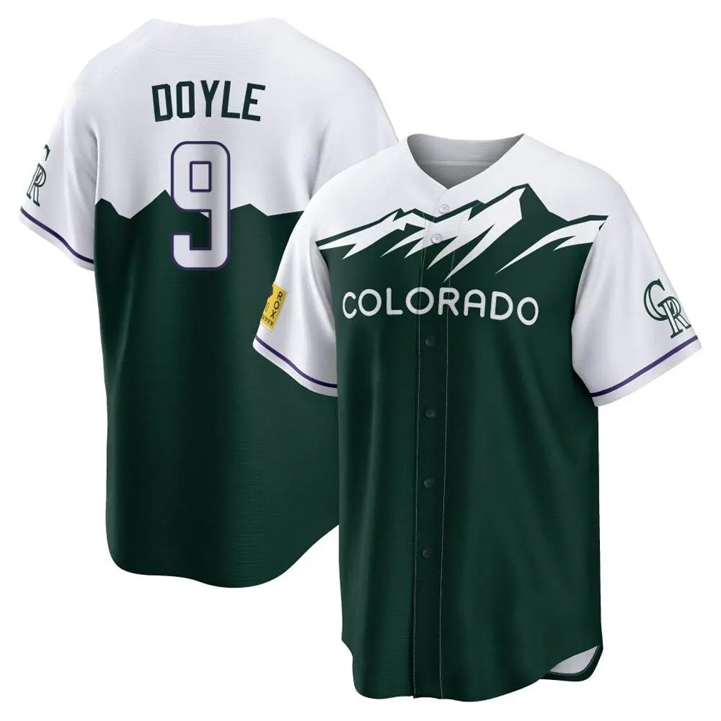 Fenge C.Rockies #9 Brenton Doyle Player Green City Connect Home Game Stitched Jerseys