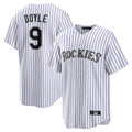 Fenge C.Rockies #9 Brenton Doyle Player White Game Home Stitched Jerseys