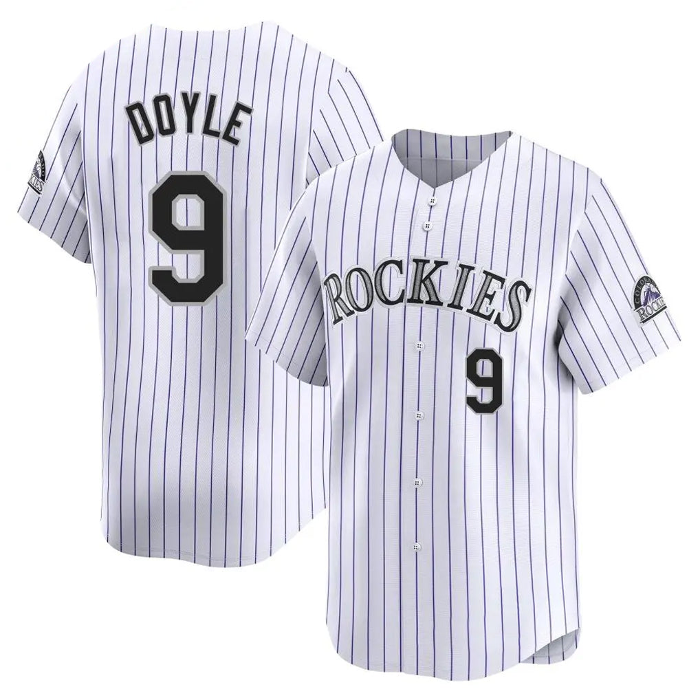 Fenge C.Rockies #9 Brenton Doyle Player White Limited Home Stitched Jerseys
