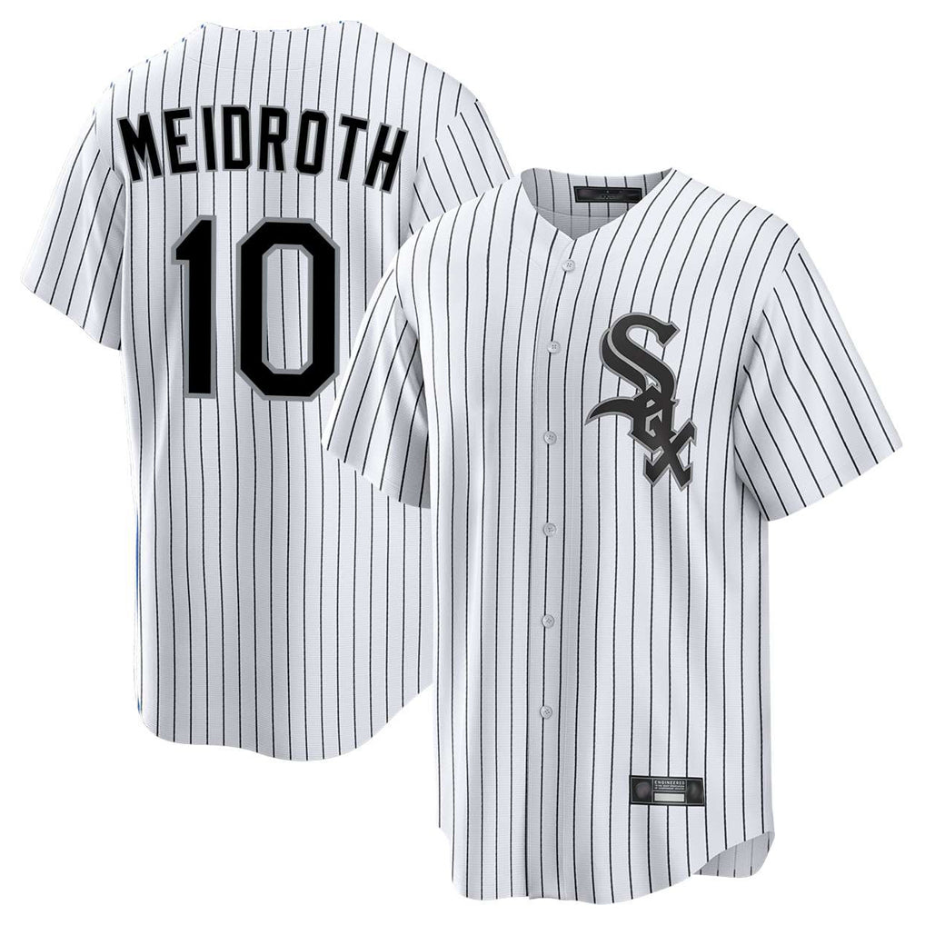 Fenge C.White Sox #10 Chase Meidroth Player White Stripe Home Game Stitched Jerseys