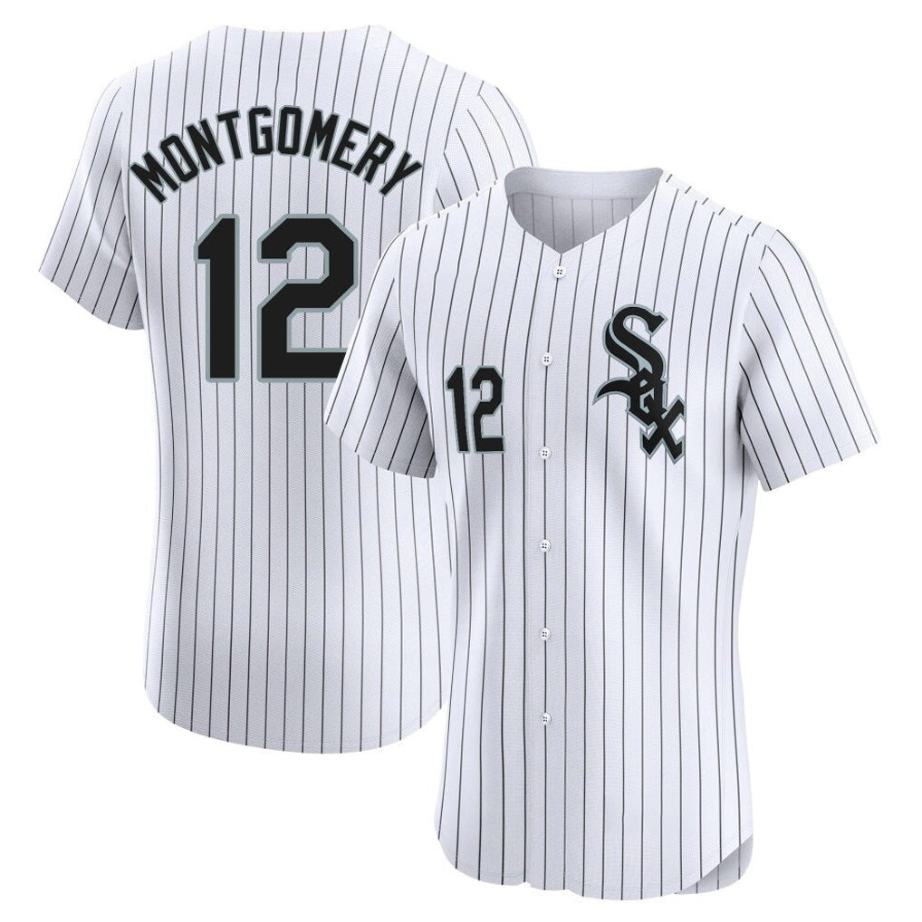 Fenge C.White Sox #12 Colson Montgomery Player White Stripe Limited Elite Home Stitched Jerseys
