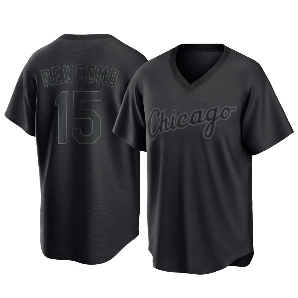 Fenge C.White Sox #15 Sean Newcomb Player Black T-shirt Home Game Stitched Jerseys