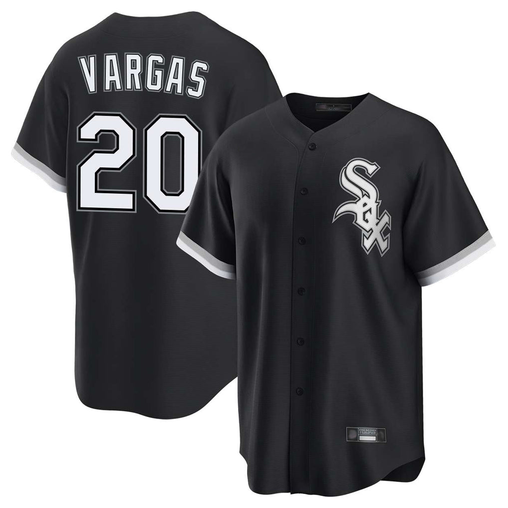 Fenge C.White Sox #20 Miguel Vargas Player Black Home Game Stitched Jerseys