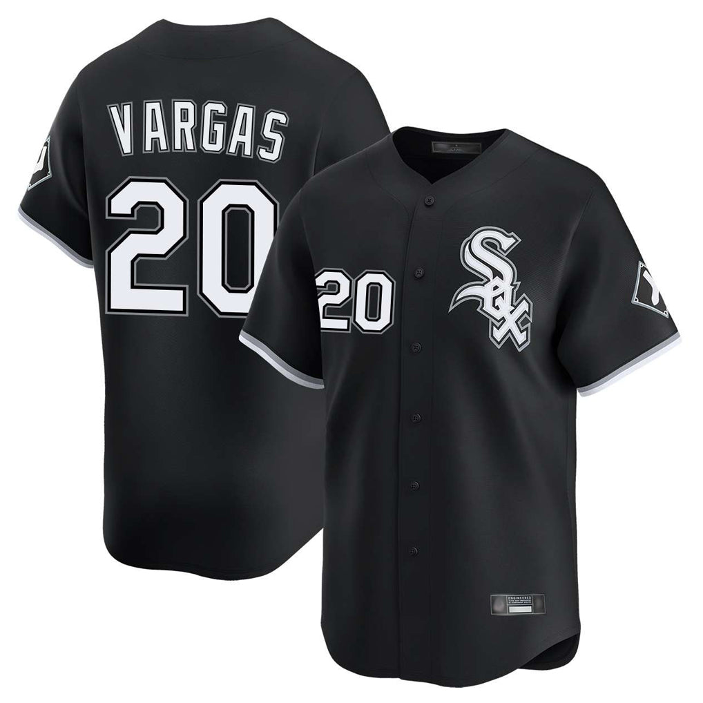 Fenge C.White Sox #20 Miguel Vargas Player Black Limited Home Stitched Jerseys