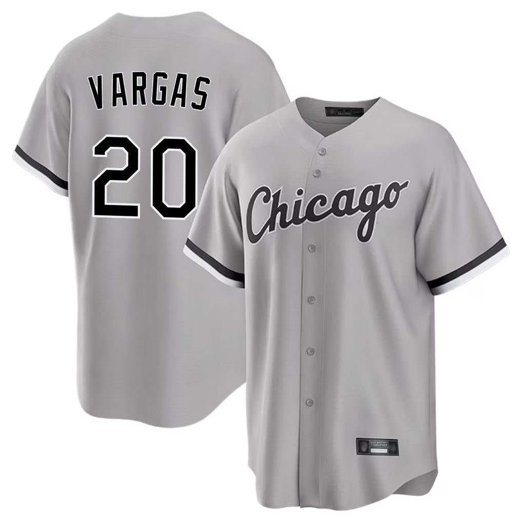 Fenge C.White Sox #20 Miguel Vargas Player Gray Home Game Stitched Jerseys