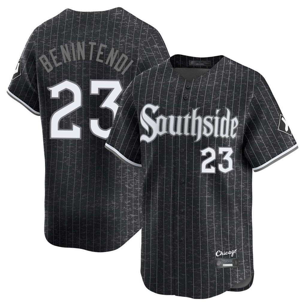 Fenge C.White Sox #23 Andrew Benintendi Player Black City Connect Limited Home Stitched Jerseys