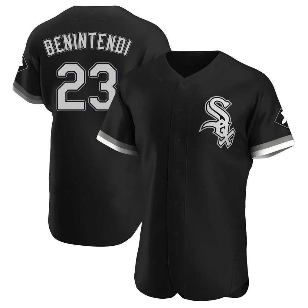 Fenge C.White Sox #23 Andrew Benintendi Player Black Limited Elite Home Stitched Jerseys