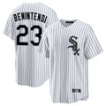 Fenge C.White Sox #23 Andrew Benintendi Player White Stripe Home Game Stitched Jerseys