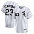 Fenge C.White Sox #23 Andrew Benintendi Player White Stripe Limited Home Stitched Jerseys