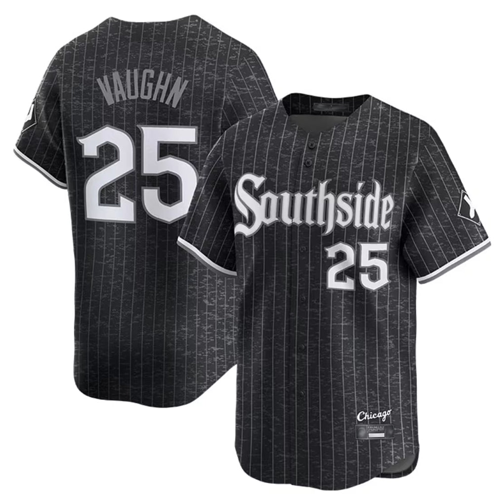 Fenge C.White Sox #25 Andrew Vaughn Player Black City Connect Limited Home Stitched Jerseys