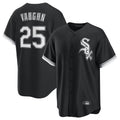 Fenge C.White Sox #25 Andrew Vaughn Player Black Home Game Stitched Jerseys