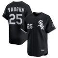 Fenge C.White Sox #25 Andrew Vaughn Player Black Limited Home Stitched Jerseys