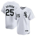 Fenge C.White Sox #25 Andrew Vaughn Player White Stripe Limited Home Stitched Jerseys