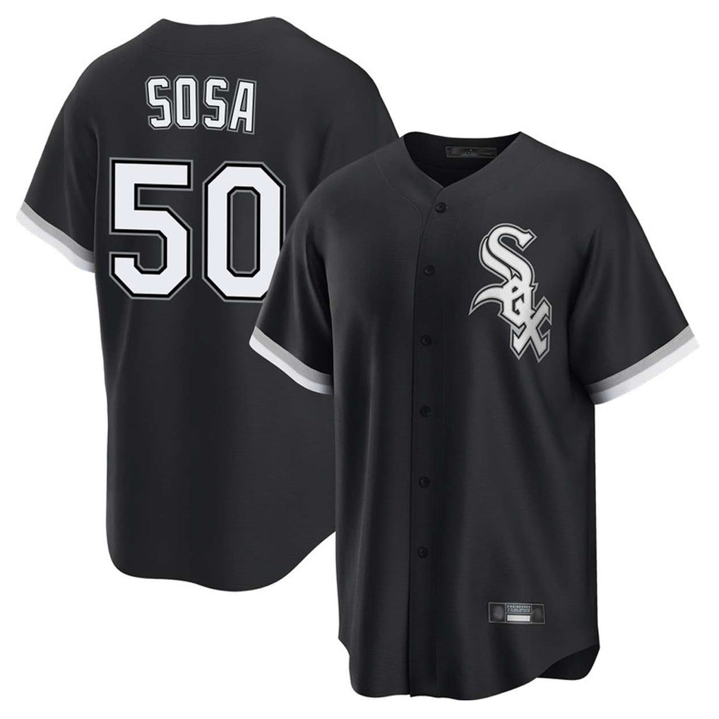 Fenge C.White Sox #50 Lenyn Sosa Player Black Home Game Stitched Jerseys