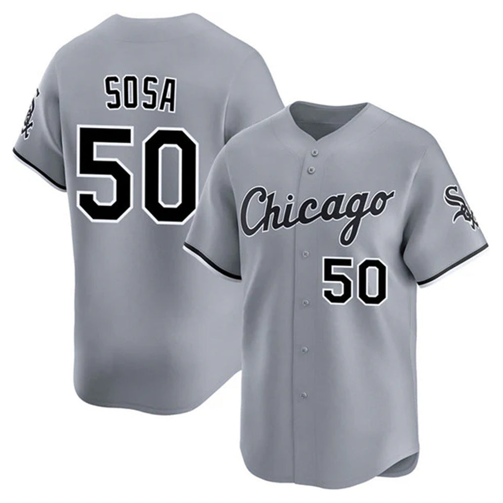 Fenge C.White Sox #50 Lenyn Sosa Player Gray Road Limited Home Stitched Jerseys