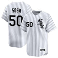 Fenge C.White Sox #50 Lenyn Sosa Player White Stripe Limited Home Stitched Jerseys