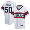 Fenge C.White Sox #50 Lenyn Sosa Player White T-shirt Home Game Stitched Jerseys