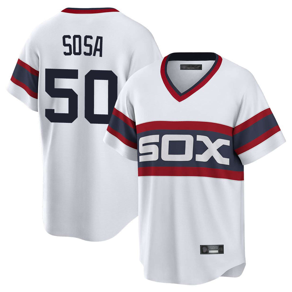 Fenge C.White Sox #50 Lenyn Sosa Player White T-shirt Home Game Stitched Jerseys