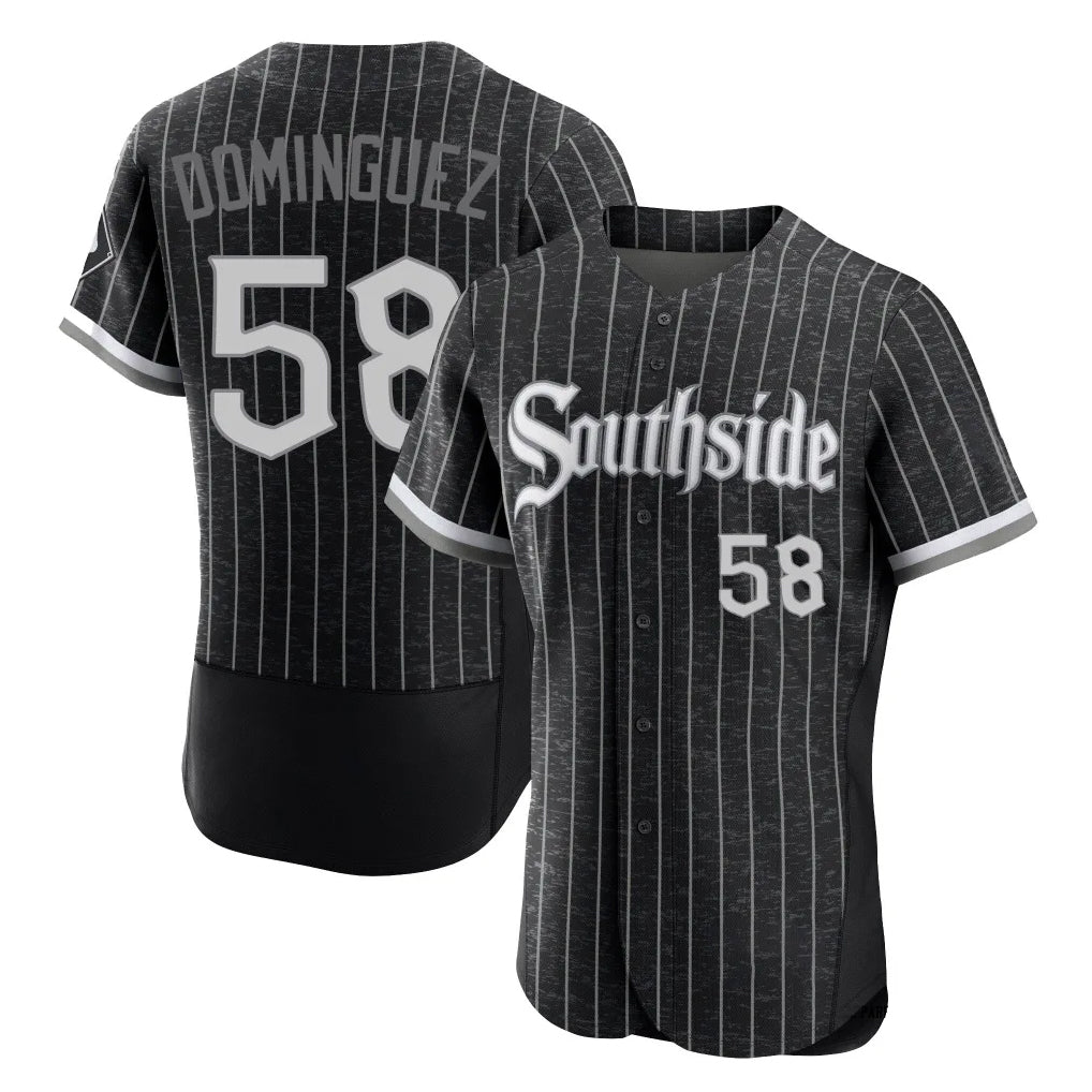 Fenge C.White Sox #58 Seranthony Dom¡§anguez Player Black City Connect Limited Elite Home Stitched Jerseys