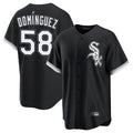 Fenge C.White Sox #58 Seranthony Dom¡§anguez Player Black Home Game Stitched Jerseys