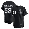 Fenge C.White Sox #58 Seranthony Dom¡§anguez Player Black Limited Home Stitched Jerseys