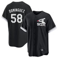 Fenge C.White Sox #58 Seranthony Dom¡§anguez Player Black Spring Training Game Stitched Jerseys