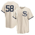 Fenge C.White Sox #58 Seranthony Dom¡§anguez Player Cream Field of Dreams Home Game Stitched Jerseys