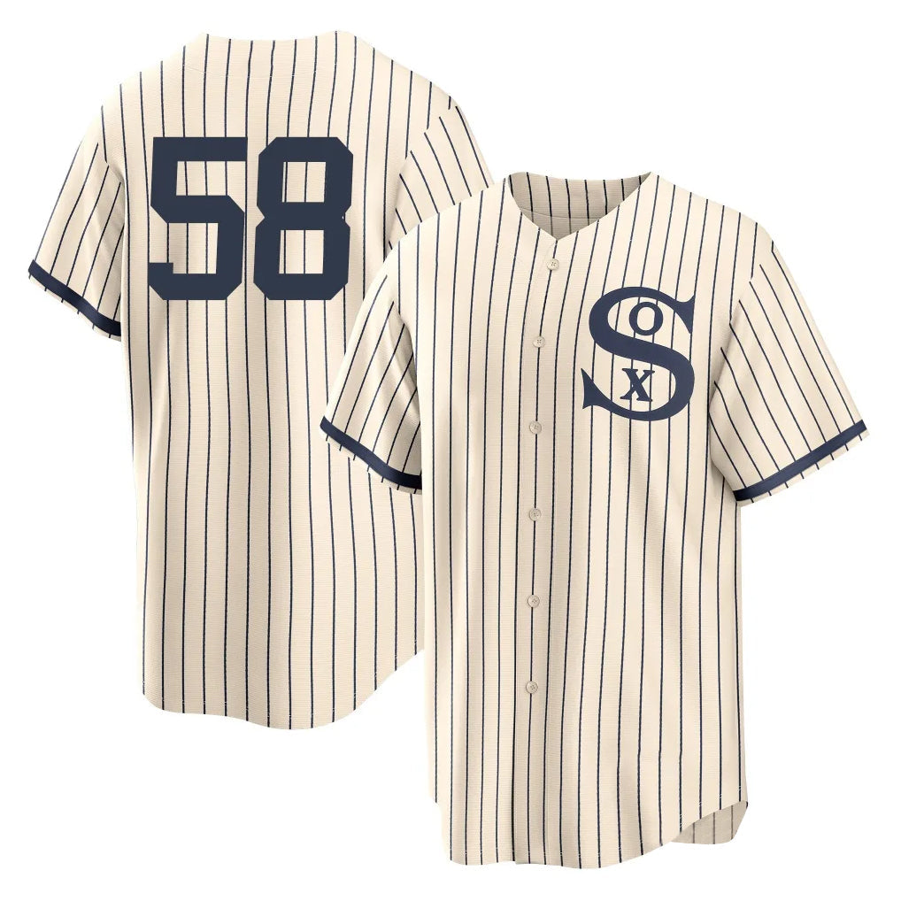 Fenge C.White Sox #58 Seranthony Dom¡§anguez Player Cream Field of Dreams Home Game Stitched Jerseys