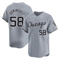 Fenge C.White Sox #58 Seranthony Dom¡§anguez Player Gray Road Limited Home Stitched Jerseys