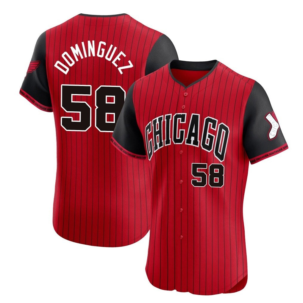 Fenge C.White Sox #58 Seranthony Dom¡§anguez Player Red City Connect Limited Elite Home Stitched Jerseys