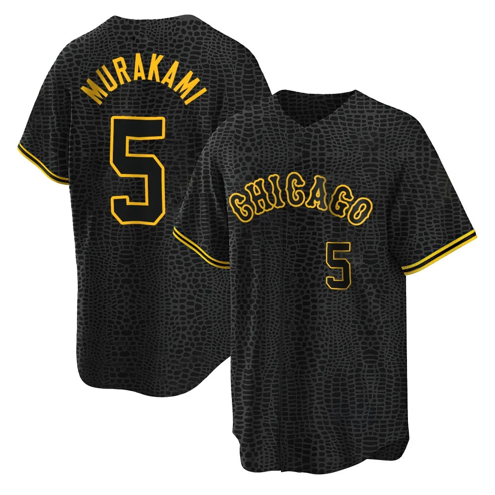 Fenge C.White Sox #5 Munetaka Murakami Player Black Snake Skin City Home Game Stitched Jerseys