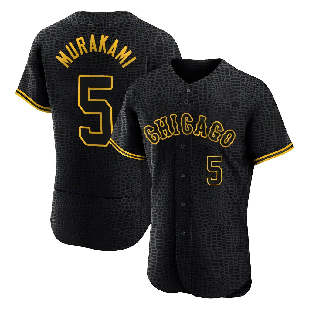 Fenge C.White Sox #5 Munetaka Murakami Player Black Snake Skin City Limited Elite Home Stitched Jerseys
