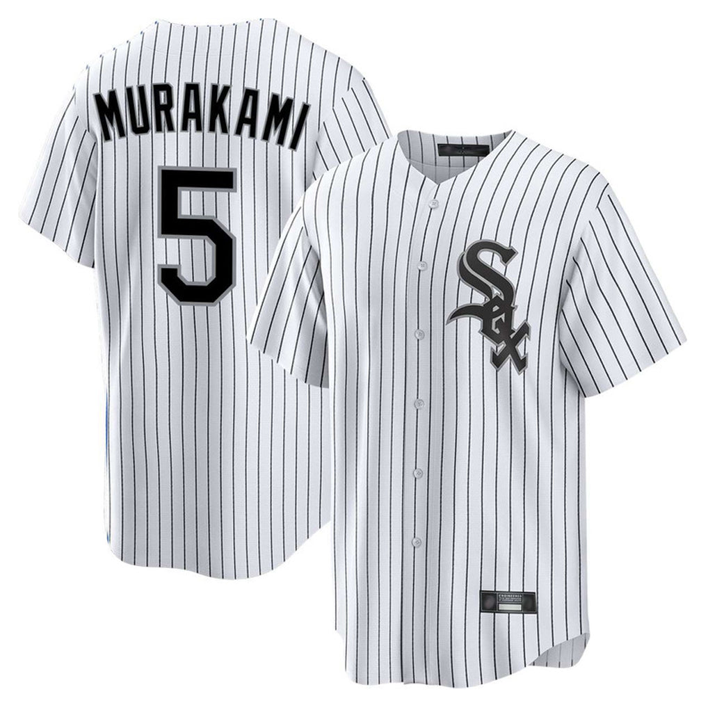 Fenge C.White Sox #5 Munetaka Murakami Player White Stripe Home Game Stitched Jerseys