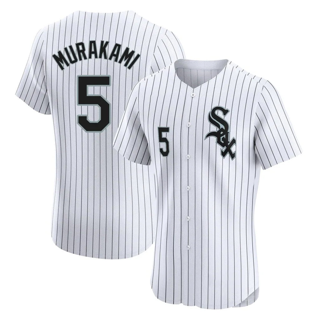Fenge C.White Sox #5 Munetaka Murakami Player White Stripe Limited Elite Home Stitched Jerseys
