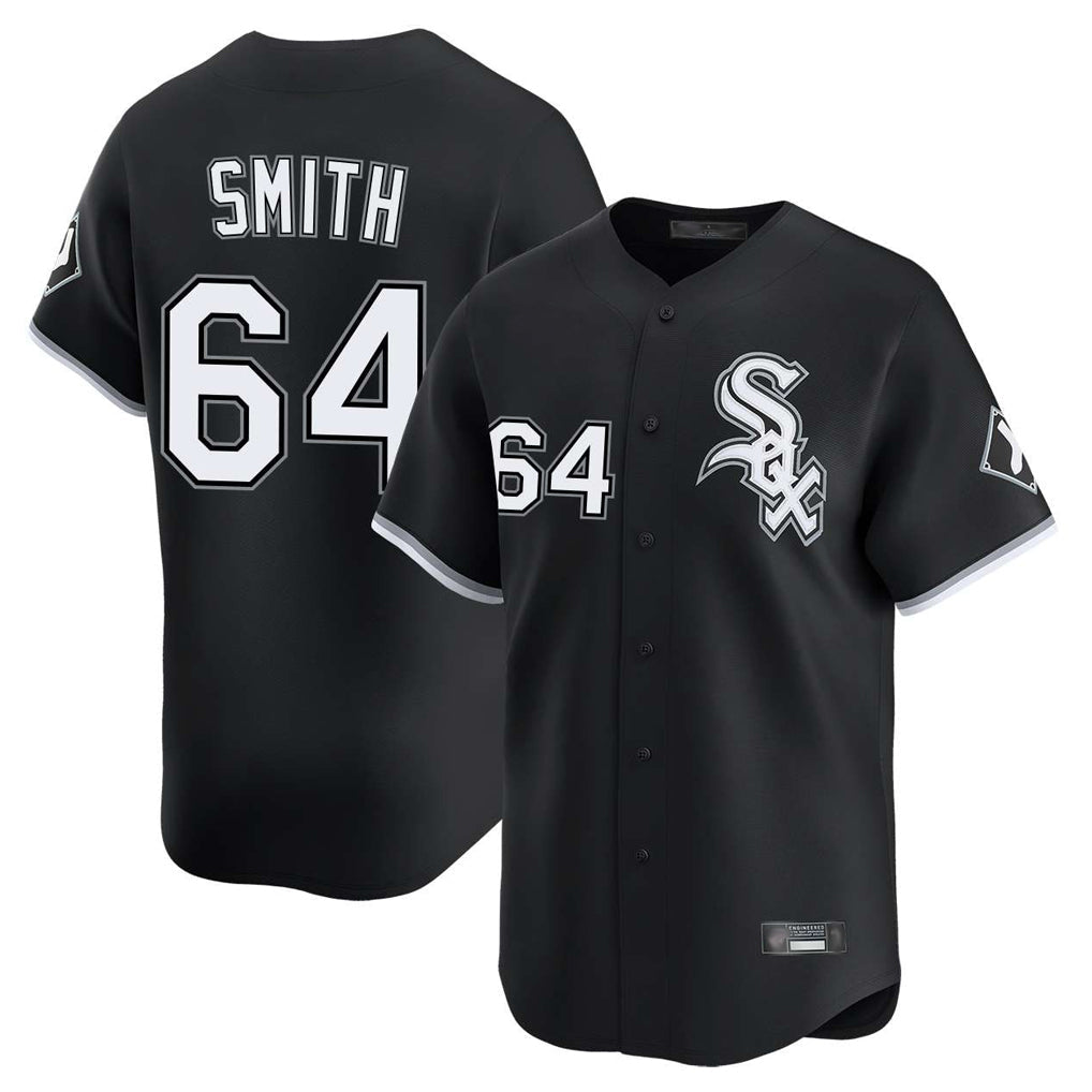 Fenge C.White Sox #64 Shane Smith Player Black Limited Home Stitched Jerseys