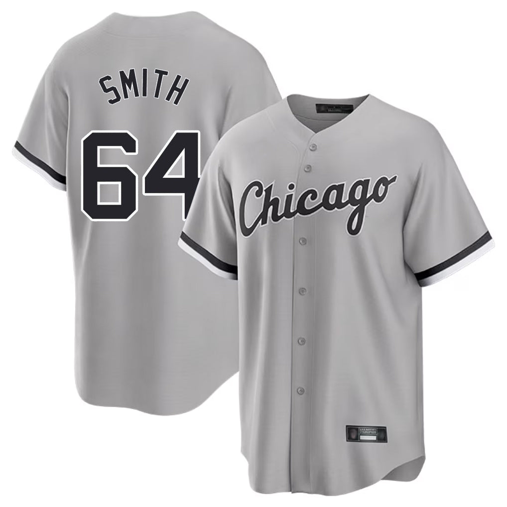 Fenge C.White Sox #64 Shane Smith Player Gray Home Game Stitched Jerseys