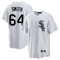 Fenge C.White Sox #64 Shane Smith Player White Stripe Home Game Stitched Jerseys