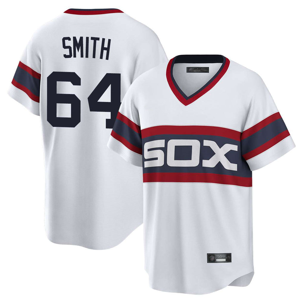 Fenge C.White Sox #64 Shane Smith Player White T-shirt Home Game Stitched Jerseys