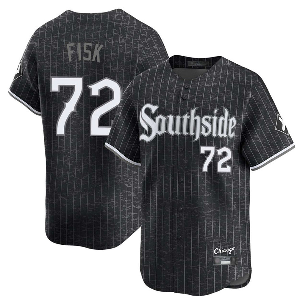 Fenge C.White Sox #72 Carlton Fisk Player Black City Connect Limited Home Stitched Jerseys