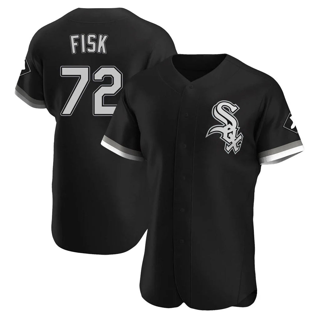 Fenge C.White Sox #72 Carlton Fisk Player Black Limited Elite Home Stitched Jerseys