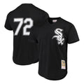 Fenge C.White Sox #72 Carlton Fisk Player Black Mitchell & Ness Cooperstown Collection Mesh Game Stitched Jerseys