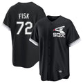 Fenge C.White Sox #72 Carlton Fisk Player Black Spring Training Game Stitched Jerseys