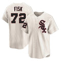 Fenge C.White Sox #72 Carlton Fisk Player Cream Cooperstown Collection Limited Home Stitched Jerseys