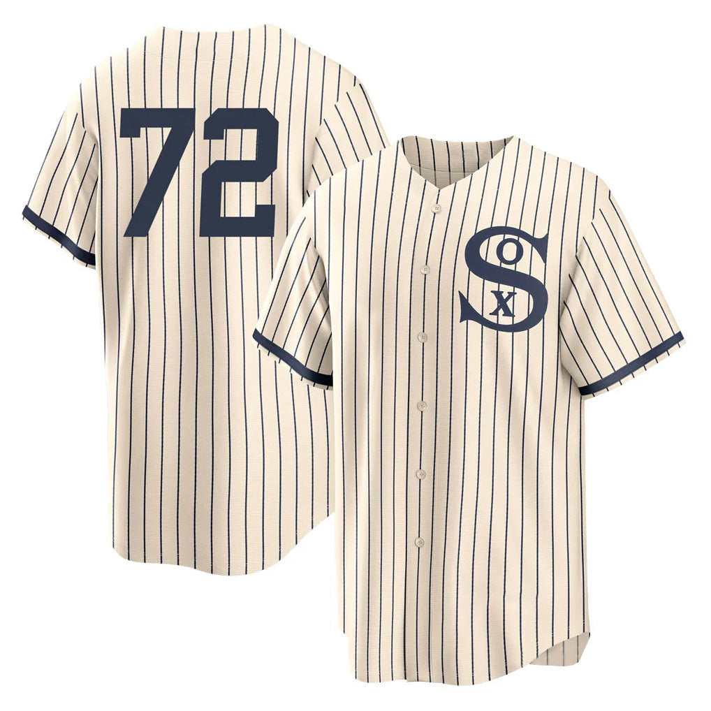 Fenge C.White Sox #72 Carlton Fisk Player Cream Field of Dreams Home Game Stitched Jerseys
